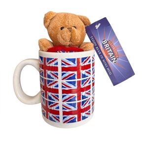 Union Jack Mug with Teddy Bear UK Souvenir